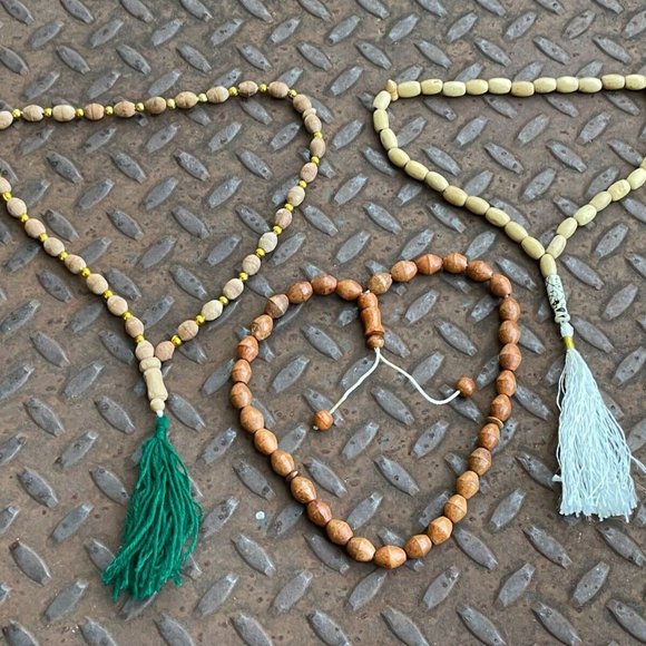 Tasbeeh Lot of 3 Prayer Beads Muslim Tasbeh Real Wood Handmade Beads - Picture 5 of 9
